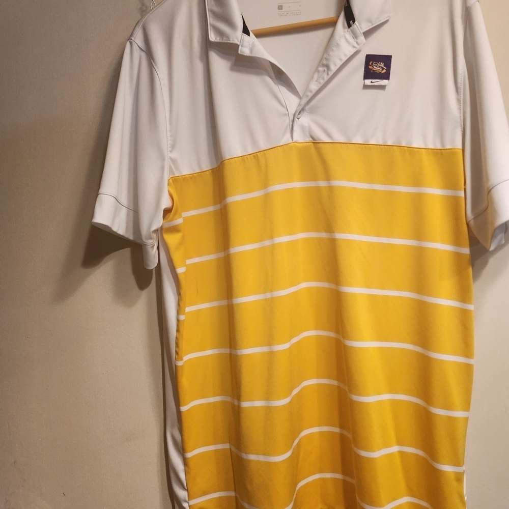 White and Yellow Striped Men's Shirt